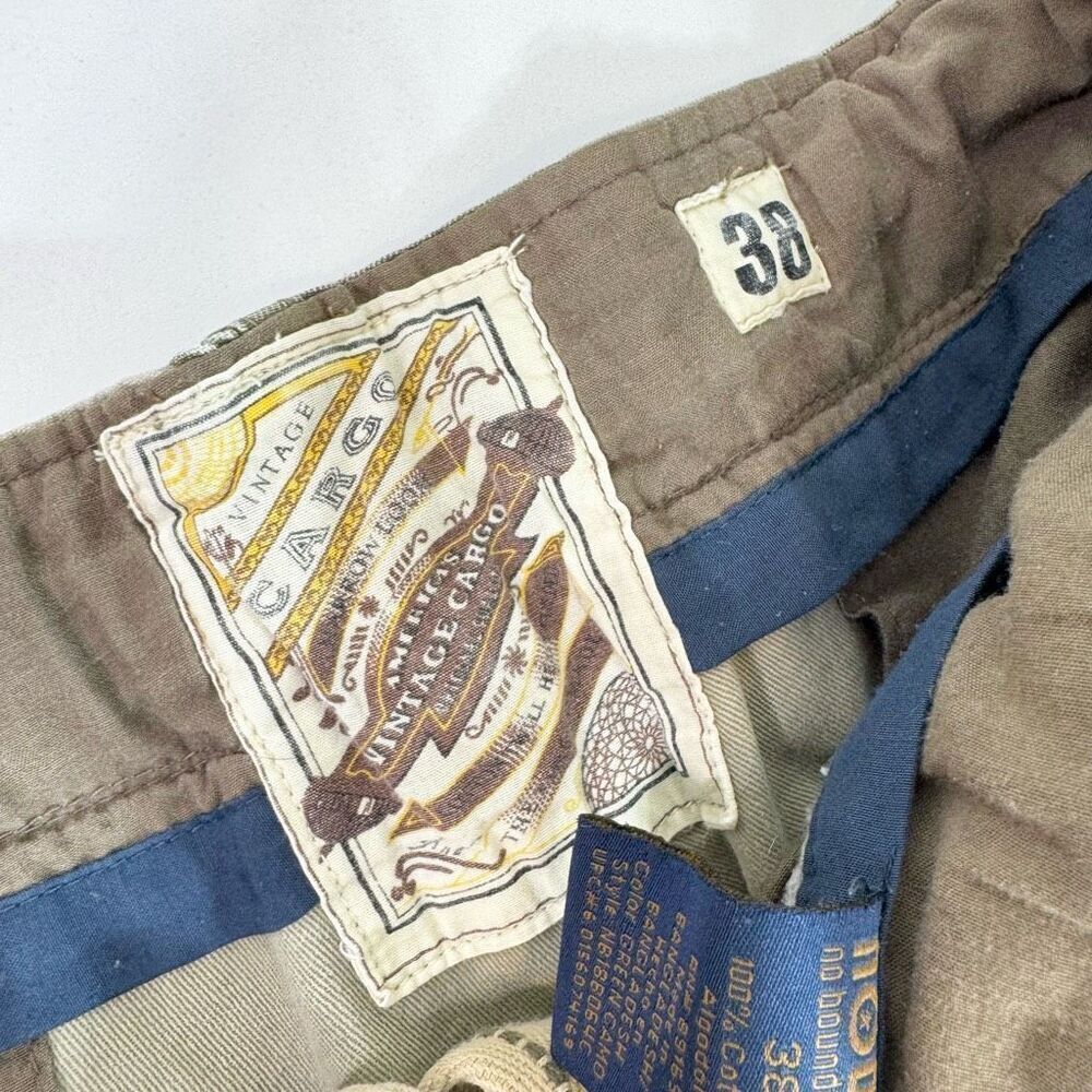 Y2k Vintage No Boundaries Short Mens 38 Green Mid Rise Camouflage Cargo Cotton - Picture 3 of 10